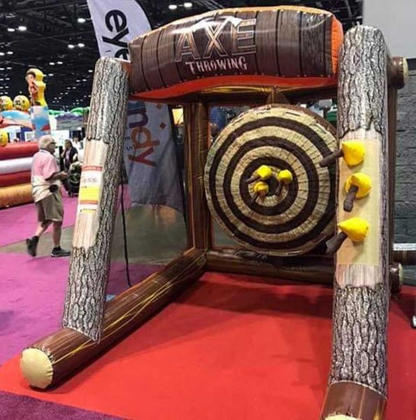4m Inflatable Axe Throwing shooting dart board Games with China Factory Price 10axes