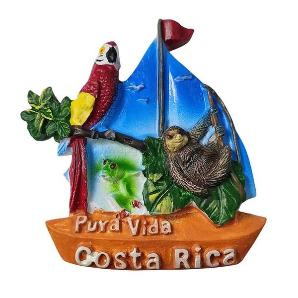 Pura Vida Costa Rica 3D Fridge Magnet Souvenir GiftResin Handmade Costa Rica Refrigerator Magnet Home Decoration CollectionXJ240809