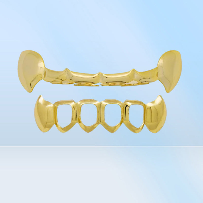 hip hop smooth Halloween dentures grillz real gold plated rappers dental grills cool jewelry golden silver rose gold black9269185