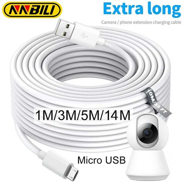 NNBILI 1m-14m Extra Long Micro USB Fast Charging Data Cable for Android Phone Camera Monitor Power Bank Data CordLX241113