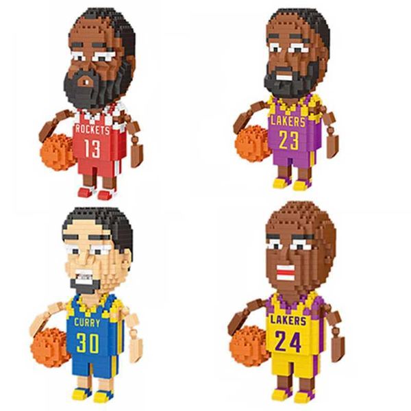 New basketball idol 3D model building block basketball player DIY mini assembly brick movable doll model childrens toy CL240827