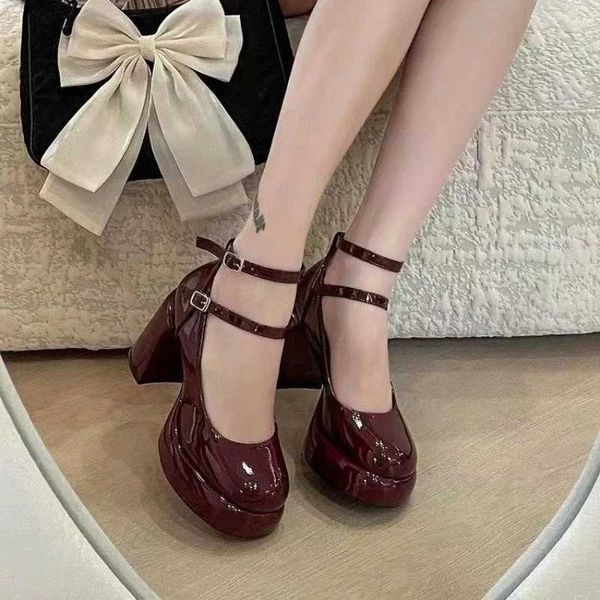New Women Pumps Shoes Fashion Cross Strap Ladies Shallow Dress Mary Jane Shoes Female Elegant High Heel Footwear Platform Heels C241115