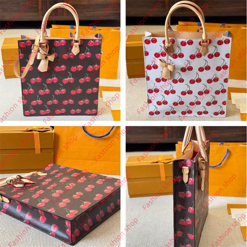 Designer TM Sac Plat bag men cherry handbags on thego shopping totes high quality notebook computer Briefcase Business office tote Shoulder crossbod