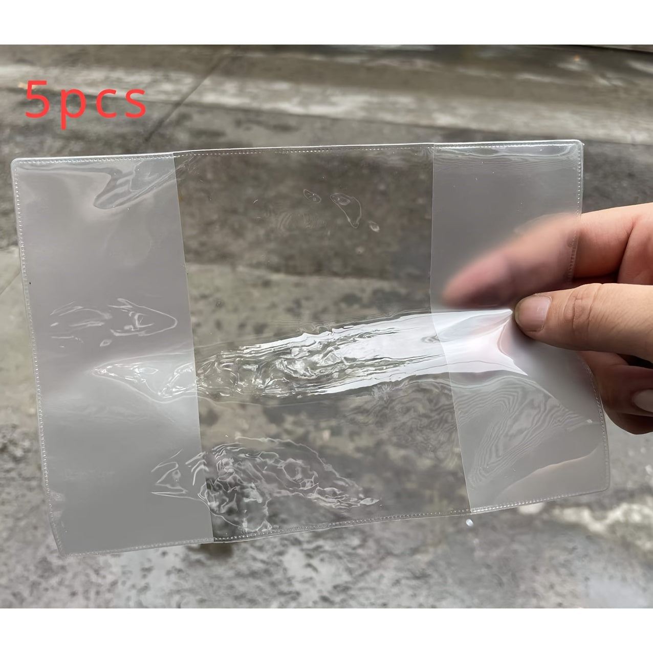 TEMU 5pcs Transparent Pvc Passport Protector Travel Id Card Holder Document Holder Passport Pouch Bag Travel Accessories