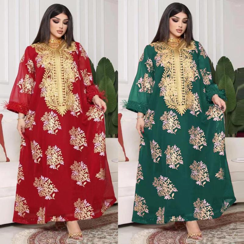 Ethnic Clothing Luxury Embroidery Muslim Robe Dubai Abaya Islamic Clothes Women Eid Ramadan Female Arabic Dress Morocco Kaftan Jalabiya