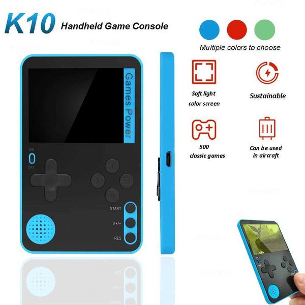 K10 Ultra Thin Handheld Game Console Built-in 500 Classic Games 2.4 Inch Mini Video Games Player Gaming Toy for Kids Z241015