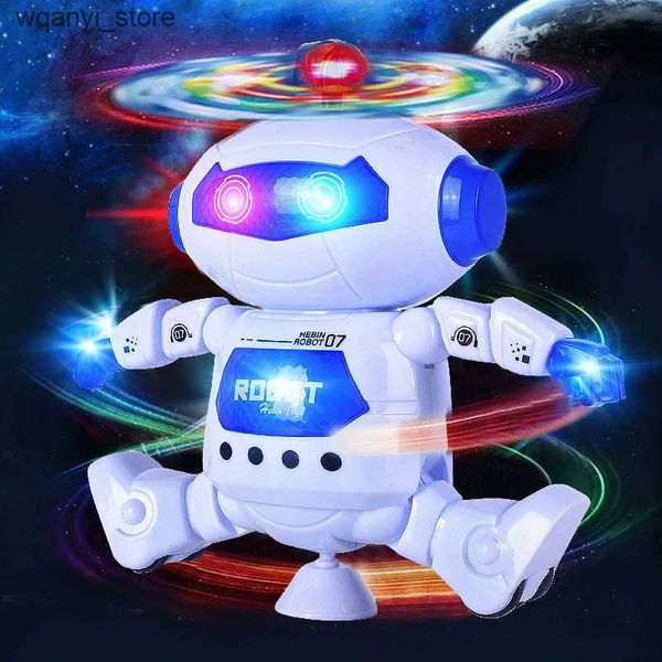 Electronics Robots Music walking dance robot childrens toys flash 360 body rotation fun toy pictures for young children boys and girls L2409