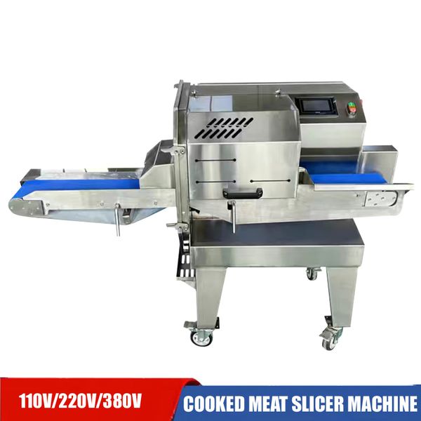 Commercial Automatic Cooked Beef Cured Meat Slicer For Cooked Meat Slicing Electric Cooked Vegetable Pickled Meat Cutting Machine