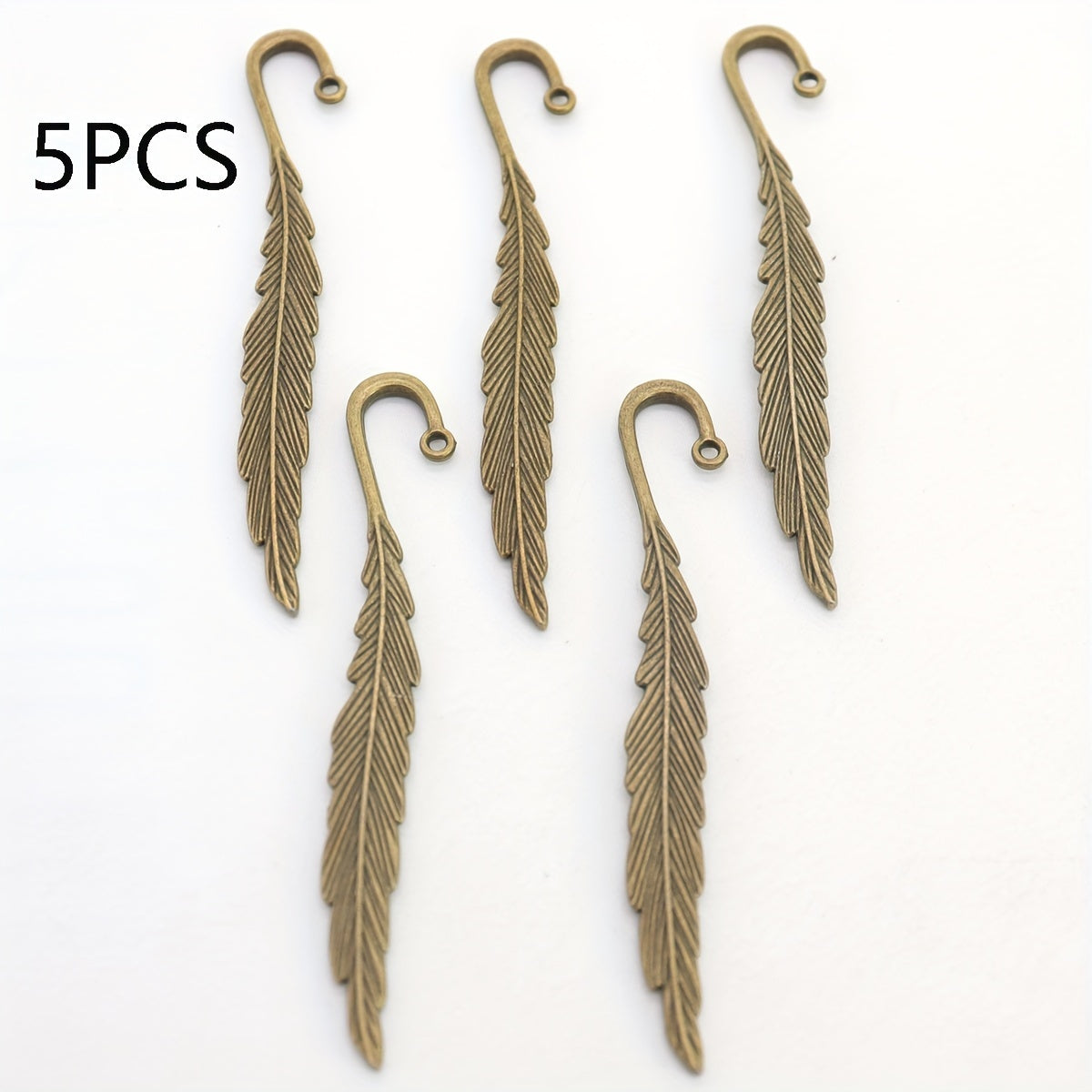 TEMU 5pcs-20pcs Alloy Ancient Style Feather Book Pendant-feather Bookmark Stick 1.3*8cm Diy College Style Gift For Literary Hobbyist Gifts, Suitable