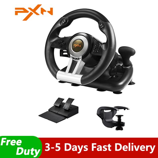 PXN V3 Pro Gaming Racing Wheel Volante PC Steering Wheel Racing Game 180° for PC Windows-PS3-PS4-Switch-Xbox One-Xbox Series X-S