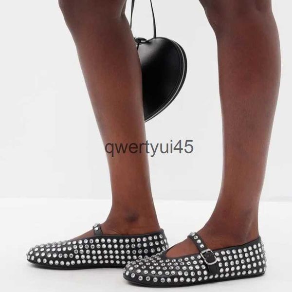 Dress Shoes New 2024 Designer Soes Water Diamond Mary Jane Ballet Soe Womens Flat Comfort Lolita qwertyui45 H241107
