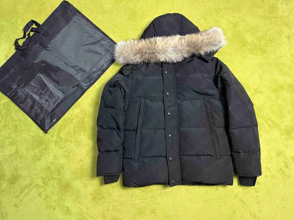 Down jacket Winter Puffer Jackets Coat Real Wolf Fur Homme Outdoor Windbreaker Jassen Outerwear Hooded Manteau Hiver Canada Style warm Parka