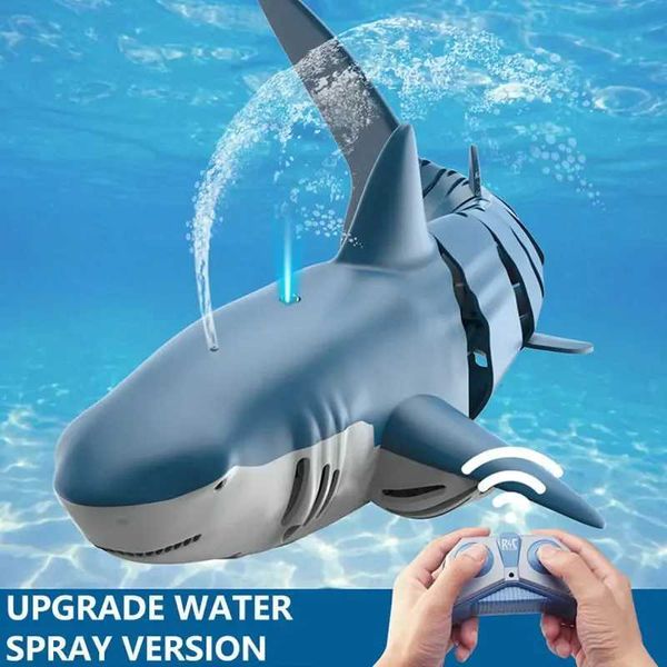 Remote Control Shark Toys Spray Water Toy Remote Controlled Boat Ship Submarine Robots Fish Electric Toys Gifts for ChildrenY240810