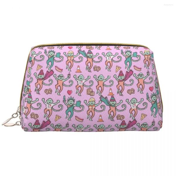 Cosmetic Bags Custom Preppy Roller Monkeys Travel Bag For Women Toiletry Makeup Organizer Lady Beauty Storage Dopp Kit