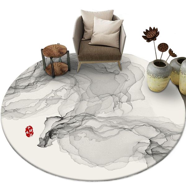 B403 Exquisite Large Circle Floor Mat Featuring Classic Chinese Aesthetics