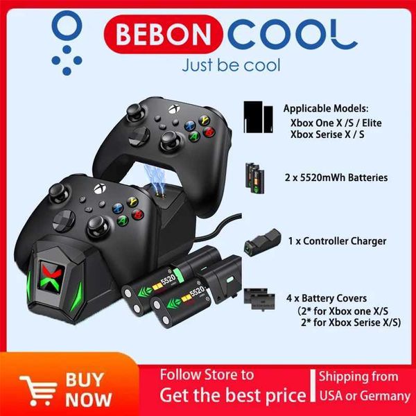 BEBONCOOL 2 x 5520 mWh Rechargeable Battery For Xbox One Controller Charging Dock For Xbox Series X-S-Xbox One S-X GamepadsT250122