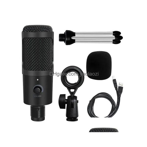 Microphones Usb Microphone Professional Condenser For Pc Uter Laptop Recording Studio Singing Gaming Streaming Mikrofon 221114 Drop Dh2Os
