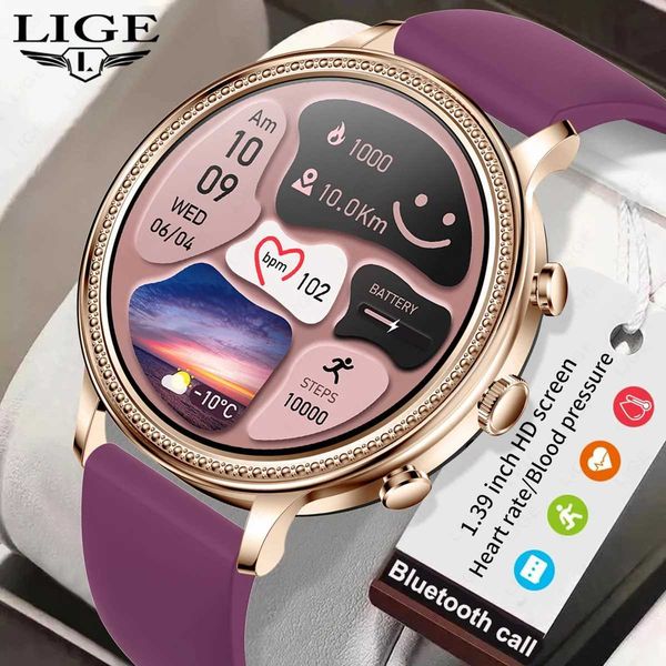 LIGE Luxury Smart Watches For Women BT Call Connected Phone Women Watch Health Monitor Sports Smartwatch 2023 Women Gift M240907