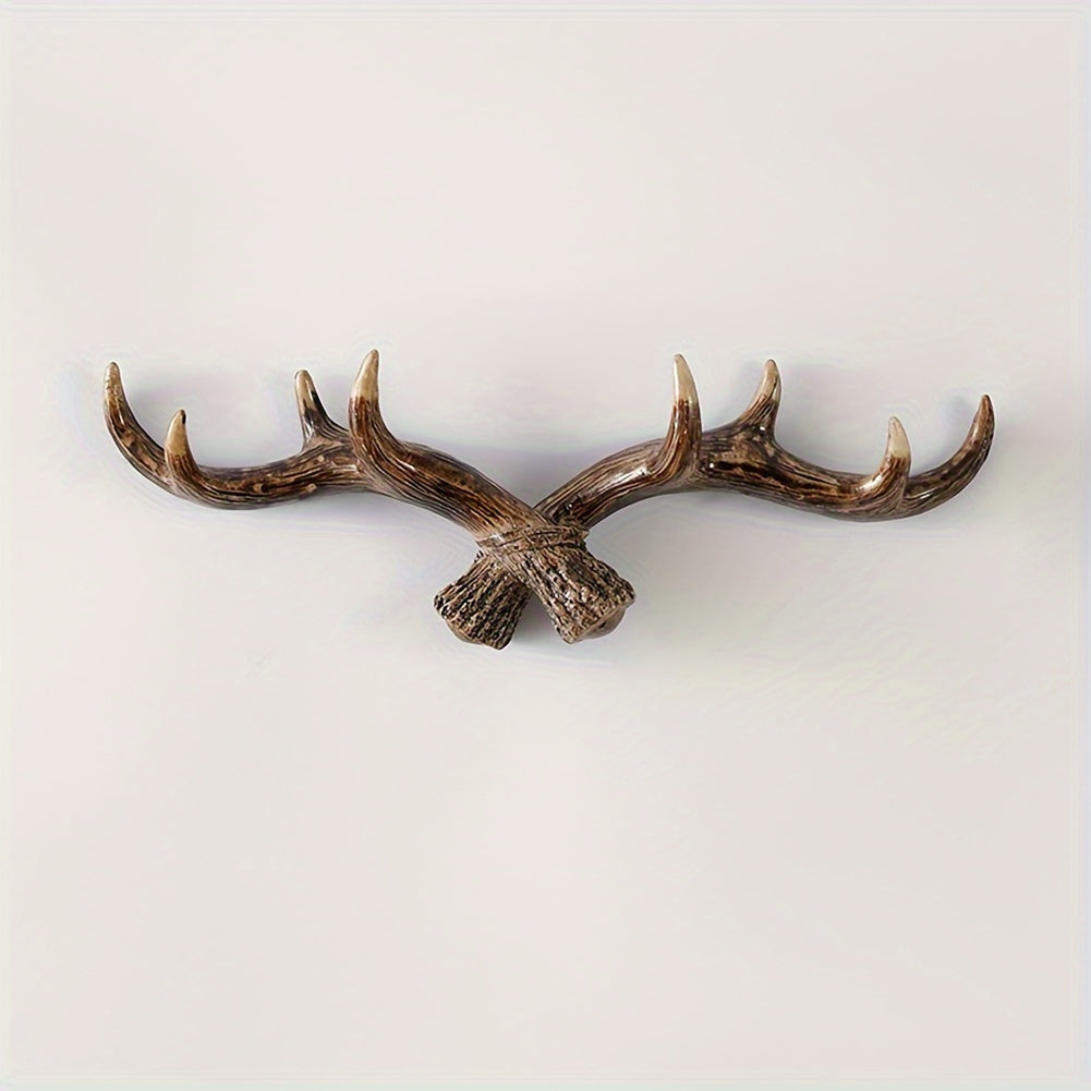 TEMU 11in Wall Hooks Deer Antler Rack Wall Mounted Clothes Hanger Scarves Towels Key Holder Antler Wall Decoration