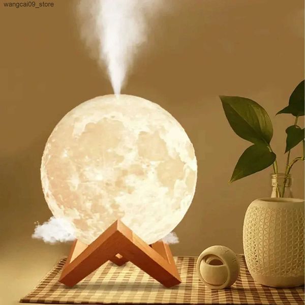 Humidifiers Humidifier Aromatizer Luminaire Lamhade Full Moon 3D lamp light diffuser aroma essential oil USB Ultrasonic J241119