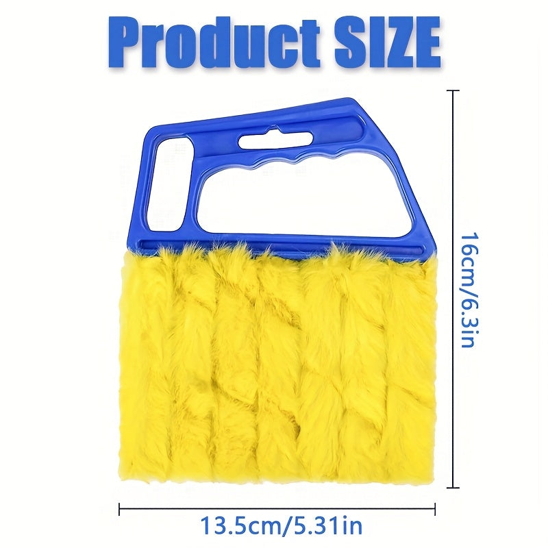 TEMU 1 X Blue Handheld Blinds Cleaner With 7 Fiber Sleeves - Dusting For Blinds, Curtains, Air Conditioners And Car Vents