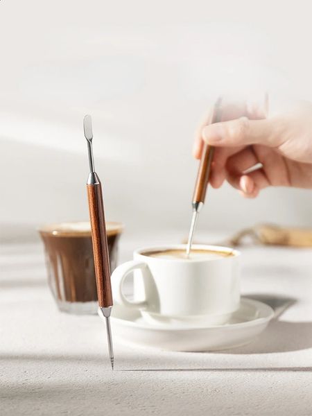 Wire drawing needle installation coffee art needle artwork stainless steel pen fancy professional hook flower needle pear wood carving needl