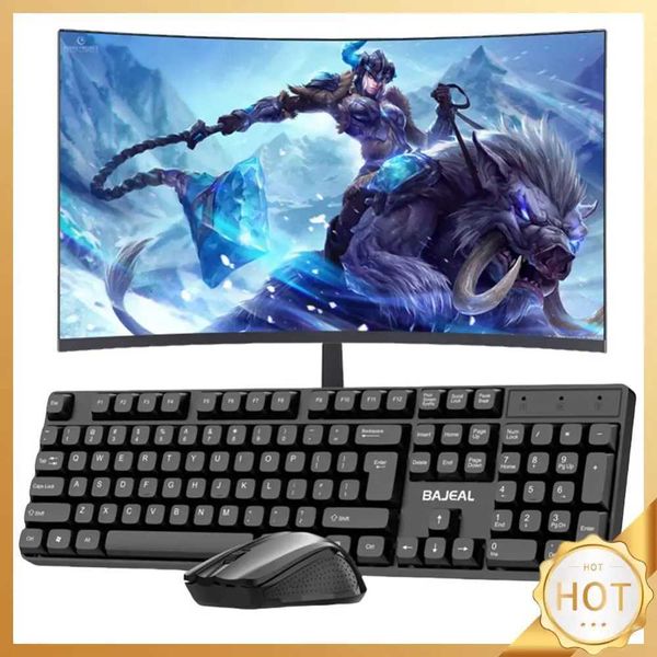 2.4G Wireless Keyboard and Mouse Cbo USB Receiver Keyboard with Number Pad Mouse for Windows Cputer PC Notebook LaptopT250121