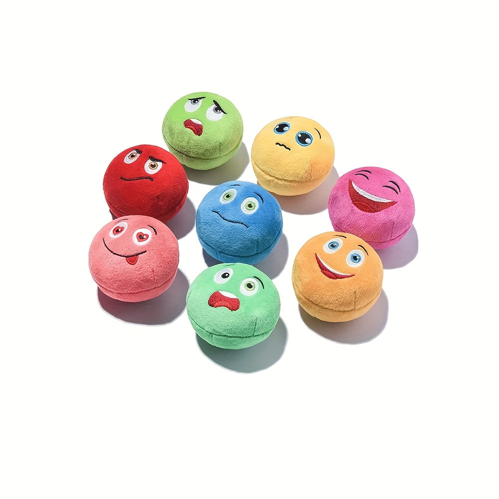 TEMU 1-2 Squeaky Dog Toy With Sound Device, Soft Plush Ball For Puppy And Small-medium Pet Interactive Food Retrieval Game (random Color)