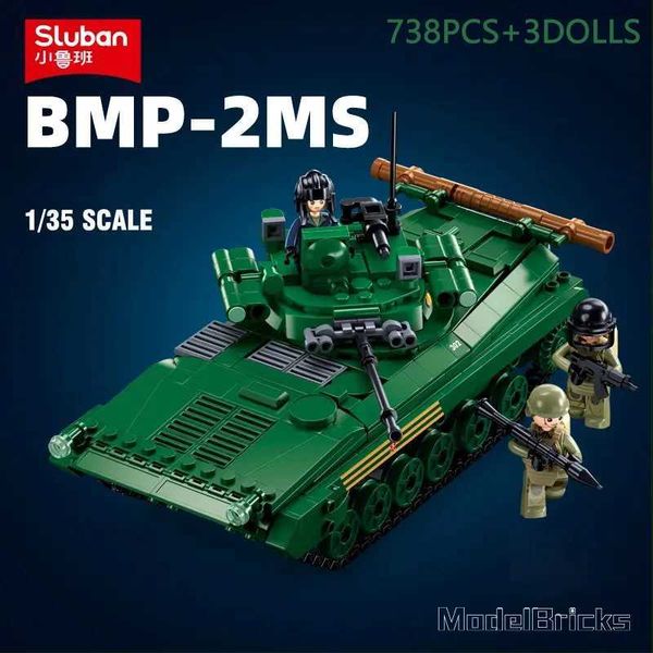 Blocks 738PCS BMP-2MS Infantry Fighting Vehicle Building Blocks Military Series Heavy Tank Model Bricks Set With Figures Kids Toys GiftY2411