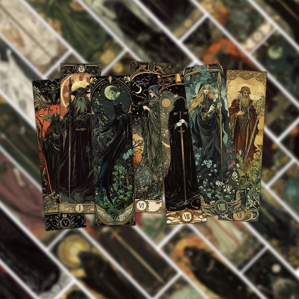 30pcs Creative Gothic Style Dark Wizard Bookmarks High Beauty Cards Reading Books Tags anotaram DIY 241223