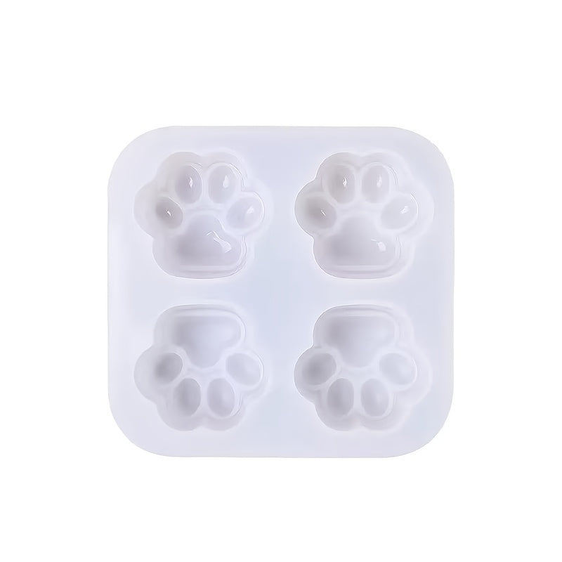 TEMU 1pc Silicone Mold With Cat Paw Pattern, Diy Resin, Clay, And Gypsum Design - Perfect For Candle Making And Aromatherapy Pendants, Silicone Mold