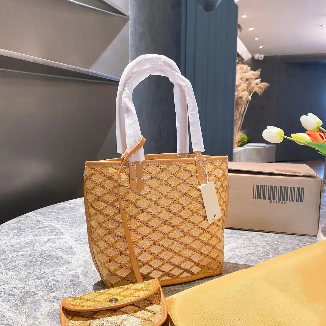 Designer bag Tote Bag Shopping Bag 20cm Double-sided Luxury Handbag Designer Bag Leather Shoulder Bag Open Handbag With Small Purse Card Holders