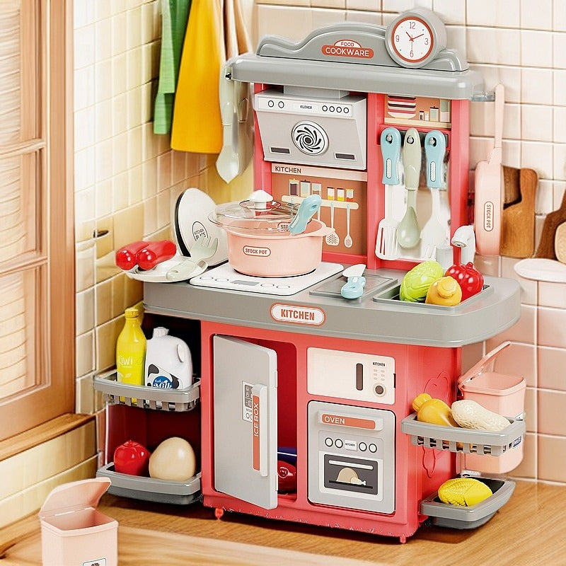 TEMU Pretend Play Kitchen Set, Kids Kitchen Playset With Realistic Lights & Sounds, Kitchen Playset For Toddlers -5, For Kids Boys And Girls