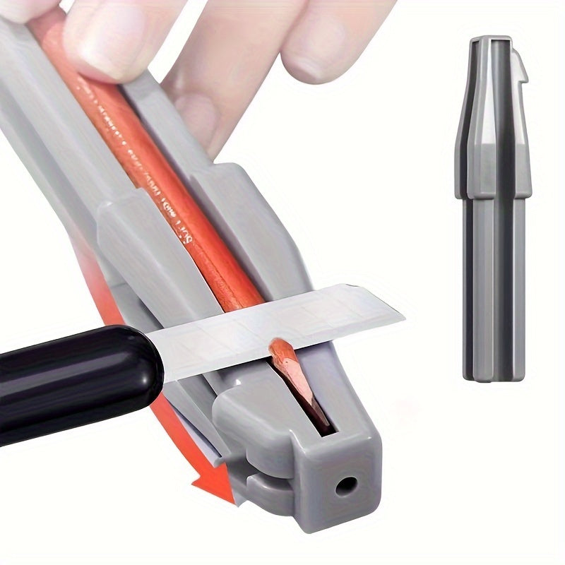 TEMU 1pc Eye Makeup Pencil Sharpener & Shaper - Heavy-duty Pvc Cosmetic Pencil Sharpener With Ergonomic Handle, Precision Sharpener For Brows,