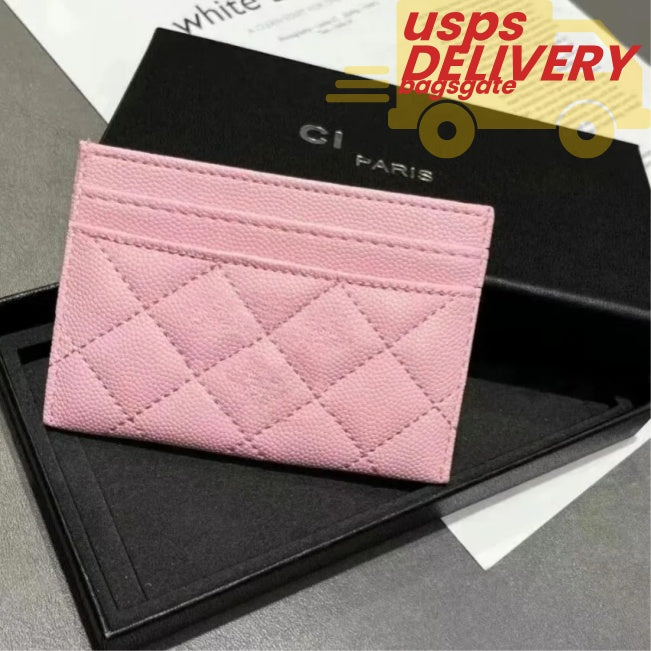 Womens Luxury Designer Card Holders Wallet Id Card Coin Purses caviar Leather Fashion Mens pouch Money Wallets purses Bags Luggage without box