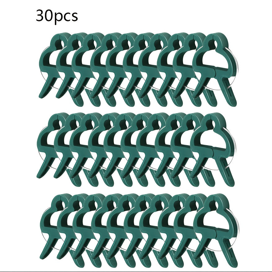 TEMU 30pcs Large Plastic Garden Plant Support Clips - Ring Clips For Vines, Great For Tomato Stakes, Lattice Netting And Garden Cages, Outdoor Plant