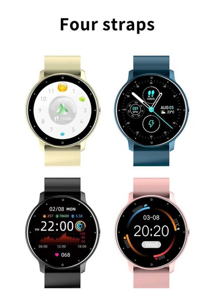 High Quality ZL02 Smart Watch with Heart Rate Monitor Fitness Activity Tracker Silicone Strap Watch iOS Android Black Full Touch Screen O241