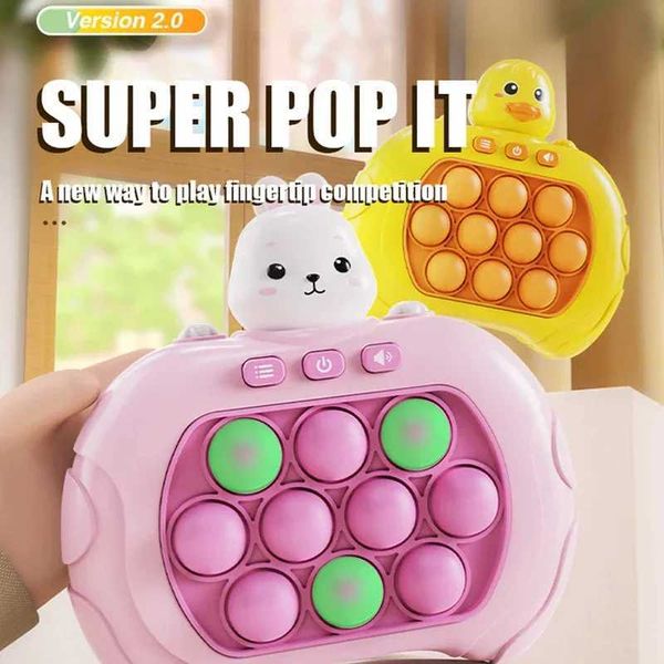Pop Quick Push Bubble Light Fidget Game Handle Toys Anti-Stress Toy with LED Game Machine Relieve Stress Toys for Boys Girls Kid Y240810