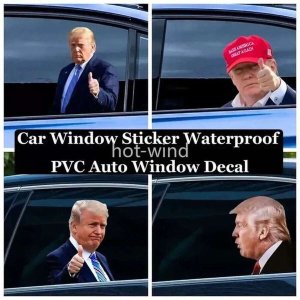 Trump 2024 Stickers Election Decals Car Funny Banner Flags Left Right Window Peel Off Waterproof PVC Decal Party Supplies Fy3761