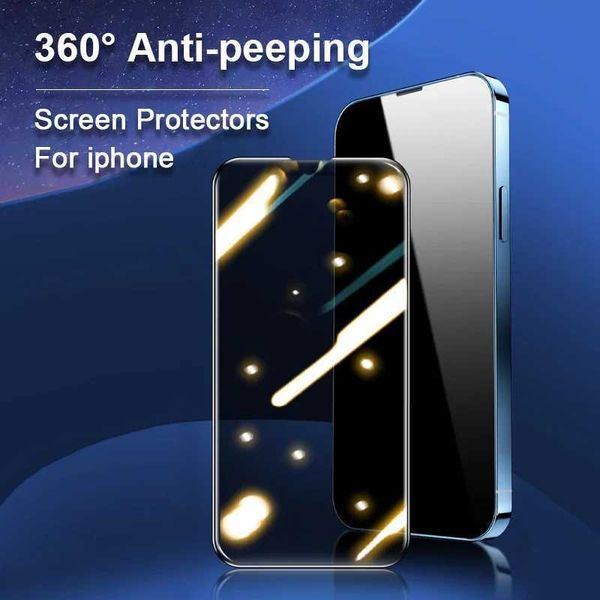 360 Privacy Anti-peeping HD Tempered Glass Mobile Phone Screen Protectors for Iphone 15-16-Plus-Pro-Max Anti Glare Front Film M250120