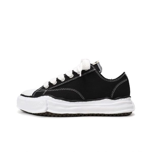 Man Women Top Cap Low Cut Shoes Black Beige White Thick Soles Sneakers