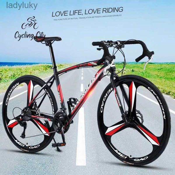Bikes Cycling City Bend Road Bike Variable Speed Shock Absorbing Adult Bicycle Double Disc Brake Racing Special Bike 700C DropShippingL24010