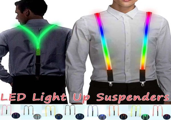 1PCS Printed LED Suspenders Men 3 Clipson Braces Vintage Style Mens Suspender For Trousers Husband Male For Skirt for Party T20063936840