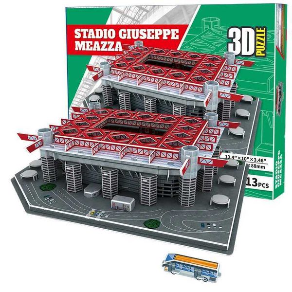 Big Size 30X23X4 AC Inter Milan Meazza San Siro Football Stadium 3D Jigsaw Model Toys Paper Puzzle SZ W250117