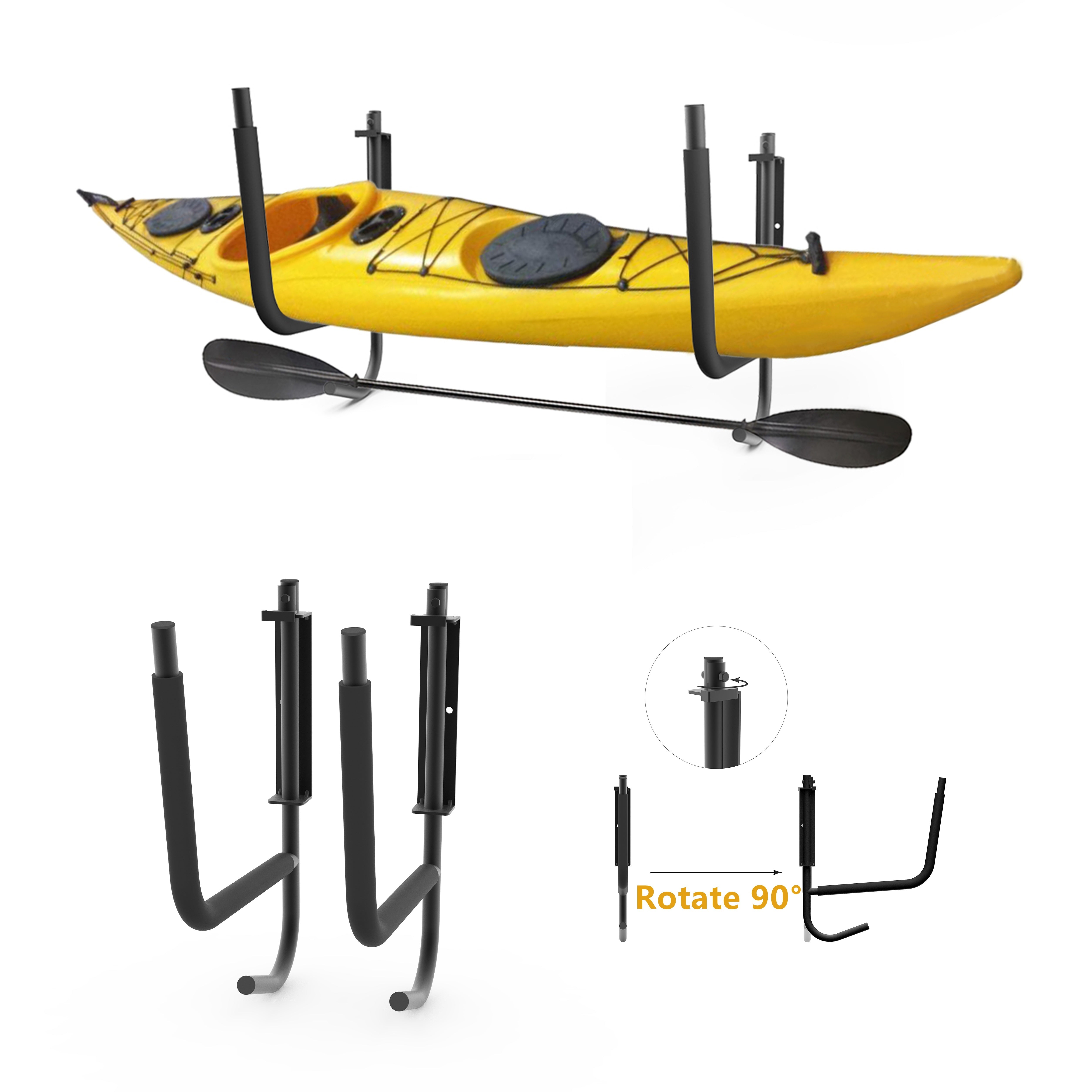TEMU Folding Kayak Snowboard Surfboard Paddleboard Wall Cradle Mount Rack Hanging Wall Frame Canoeing Indoor & Outdoor Storage Rack Stand Bracket (1