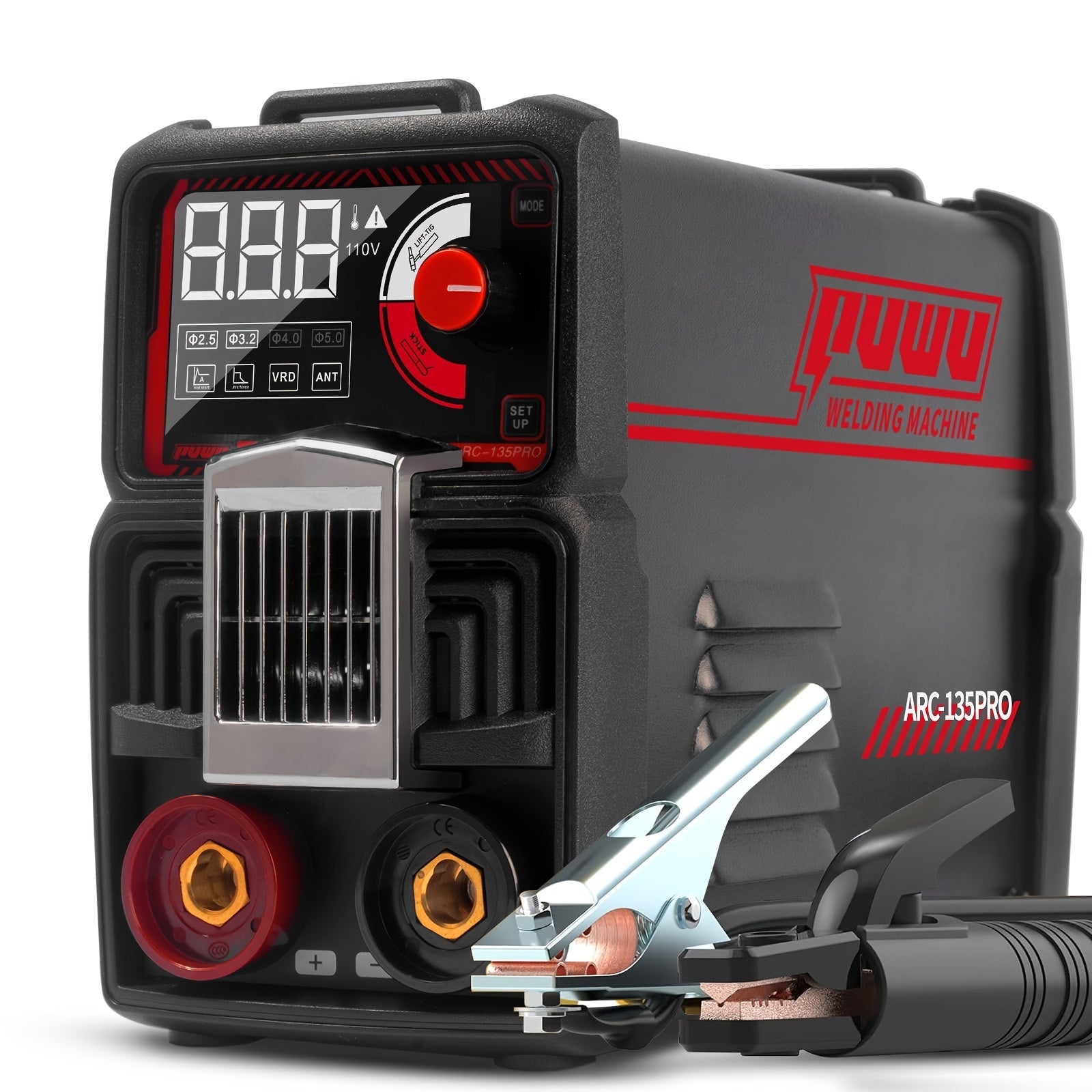 TEMU 135a 110v Stick-lift Tig 2-in-1 Welder Inverter Welder With Lcd Digital, Thermal Protection, Electrodes, Hot Start Portable Mma Arc-lift Tig