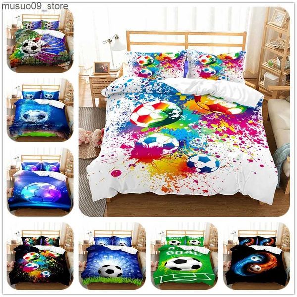 Bedding sets Passionate Soccer Ball Duvet Cover Set King Queen Double Full Twin Single Size Boys Bed Linen Set L240910