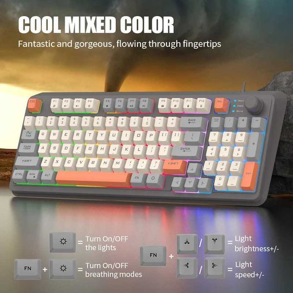 K82 Mechanical Keyboard Wired Compact PC Keyboard With Number Pad 94 Keys Mechanical Gaming Keyboard For Computer LaptopM240715