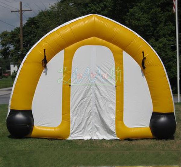 Customized ecnomic designed inflatable garage tent tunnel marquee car cover responder shelter with removable curtains and base tube for sale