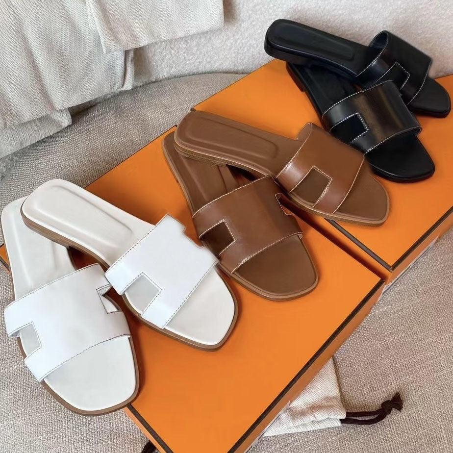 Designer Slides Womens Slippers Womens Sandals flat slides Sandals Luxury sliders slippers mule rubber brown sandlas wedge sliders Summer Beach Sand